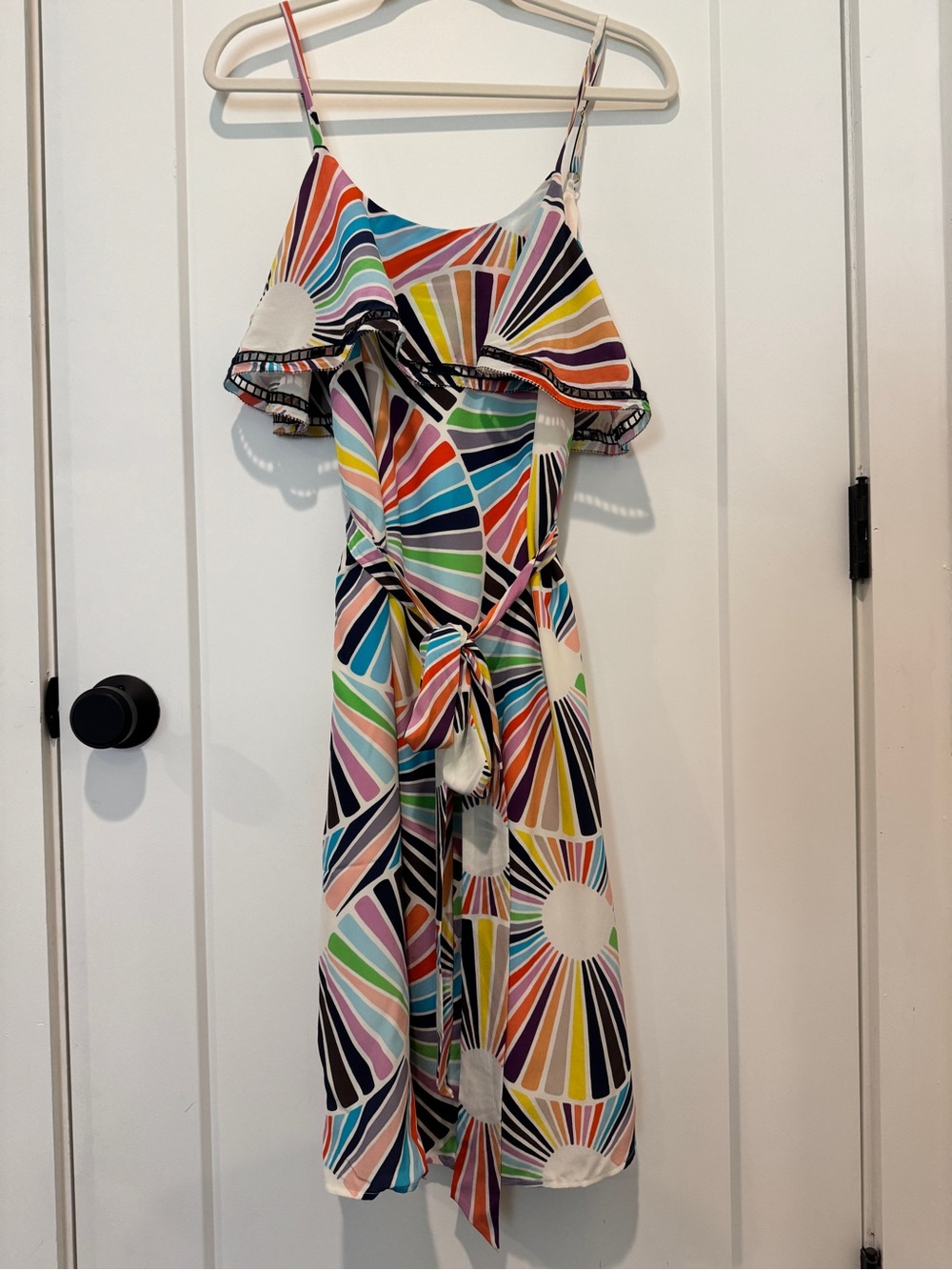 Trina Turk Multi-Color Sunburst Print Spaghetti-Strap Dress